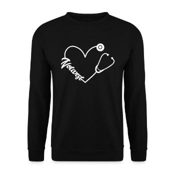 Notarzt Stethoskop Notfall Erste Hilfe - Unisex Pullover - Schwarz - Vorne - Alina (178cm) & Michal (187cm)