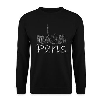 Paris Tour Eiffel France France - Sweat-shirt Unisexe - noir - Devant - Alina (178cm) & Michal (187cm)