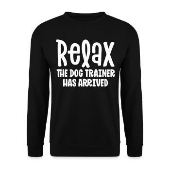 Service Dog Trainer Shirt Relax The Dog Trainer - Unisex Sweatshirt - black - Front - Alina (178cm) & Michal (187cm)