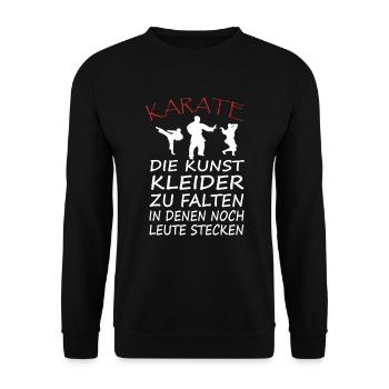 Karate Spruch Kickboxen Kampfkunst - Unisex Pullover - Schwarz - Vorne - Alina (178cm) & Michal (187cm)