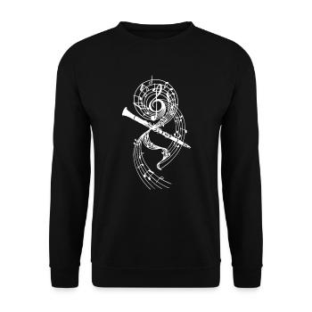 Concert d'instruments de musique musicien hautbois - Sweat-shirt Unisexe - noir - Devant - Alina (178cm) & Michal (187cm)