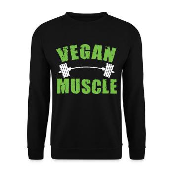 Vegan Bodybuilding Muscles Training Gym - Unisex Sweatshirt - black - Front - Alina (178cm) & Michal (187cm)
