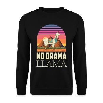 No Drama Lama Yoga Energie - Unisex Pullover - Schwarz - Vorne - Alina (178cm) & Michal (187cm)