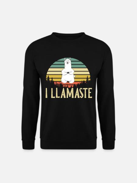 LLamaste Yoga Llama Alpaga - Sweat-shirt Unisexe - noir