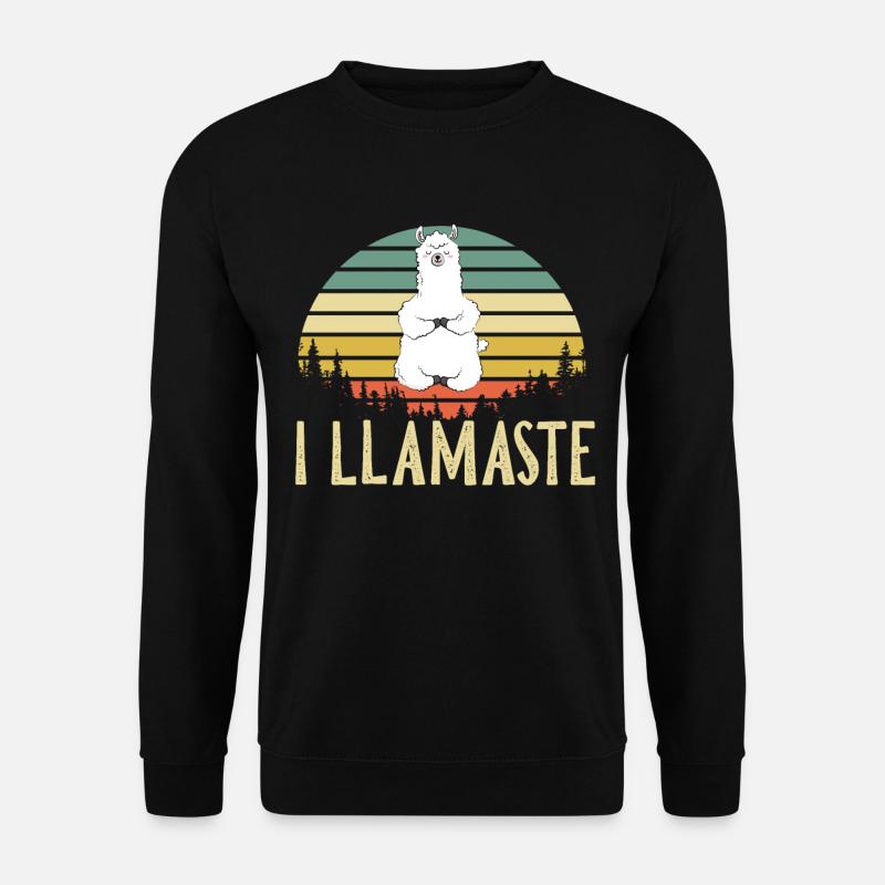 LLamaste Yoga Lama Alpaka - Unisex Pullover - Schwarz