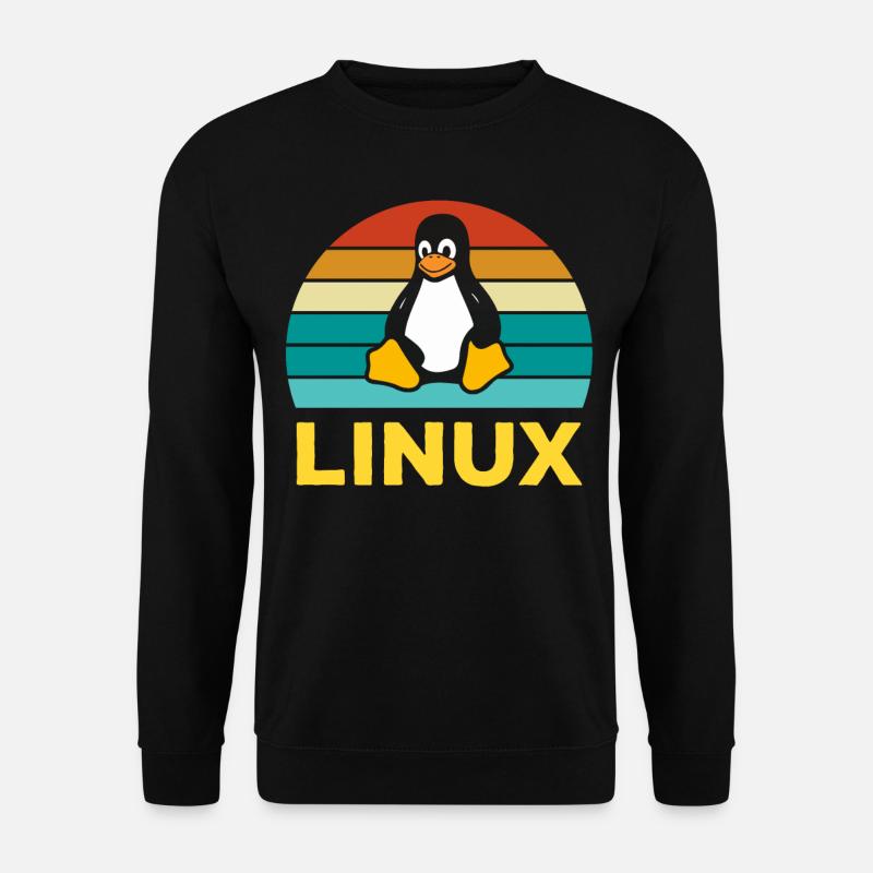 Linux Rétro Vintage Geek Style Informaticien - Sweat-shirt Unisexe - noir