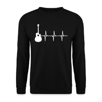 Herzschlag Gitarre Musikinstrument Gitarrist - Unisex Pullover - Schwarz - Vorne - Alina (178cm) & Michal (187cm)
