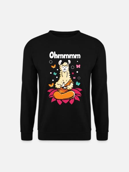 Alpaka Yoga Lama Spruch Lamaste - Unisex Pullover - Schwarz