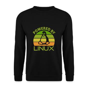 Geek Linux propulsé par un nerd pingouin disant - Sweat-shirt Unisexe - noir - Devant - Alina (178cm) & Michal (187cm)