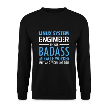 Geek Linux Spruch IT Nerd Informatiker - Unisex Pullover - Schwarz - Vorne - Alina (178cm) & Michal (187cm)