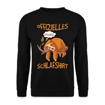 Faultier Schlafanzug Faultiere Schlafen - Unisex Pullover - Schwarz - Vorne - Alina (178cm) & Michal (187cm)
