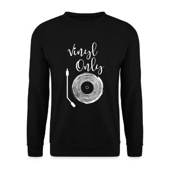 Techno music vinyl rave trance hardstyle - Unisex Sweatshirt - black - Front - Alina (178cm) & Michal (187cm)