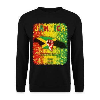 Jamaican Independent Day - Unisex Sweatshirt - black - Front - Alina (178cm) & Michal (187cm)