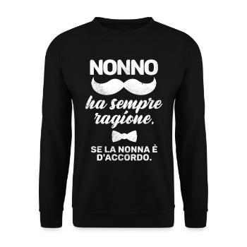 nonno ha sempre ragione - Sweat-shirt Unisexe - noir - Devant - Alina (178cm) & Michal (187cm)
