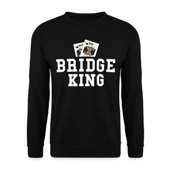 Drôle bridge chemise pour les hommes Bridge King - Sweat-shirt Unisexe - noir - Devant - Alina (178cm) & Michal (187cm)