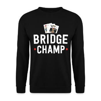 Funny Bridge Shirt For Men Gift For Bridge Card - Unisex Sweatshirt - black - Front - Alina (178cm) & Michal (187cm)
