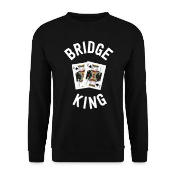 Chemise de pont drôle pour homme Bridge King - Sweat-shirt Unisexe - noir - Devant - Alina (178cm) & Michal (187cm)