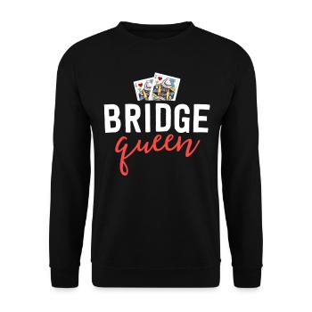 Chemise de pont drôle pour les femmes Bridge Queen Player - Sweat-shirt Unisexe - noir - Devant - Alina (178cm) & Michal (187cm)