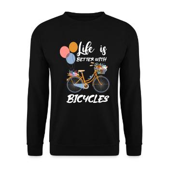 Fahrrad Citybike Rad Bike Mountainbike - Unisex Pullover - Schwarz - Vorne - Alina (178cm) & Michal (187cm)