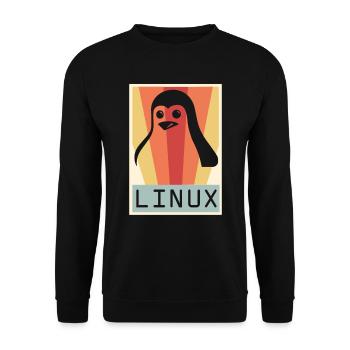 Geek Linux Pinguin PC Nerd IT Experte - Unisex Pullover - Schwarz - Vorne - Alina (178cm) & Michal (187cm)