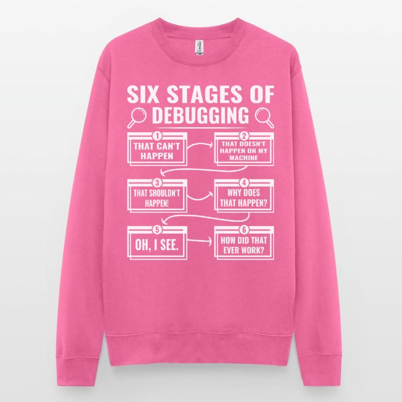 Debugging Nerd 6 Stages of Debug Mode Unisex Sweatshirt