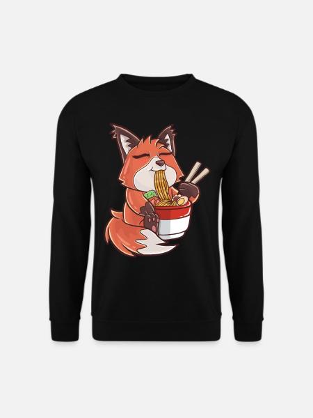 Ramen Kawaii Fuchs - Unisex Pullover - Schwarz