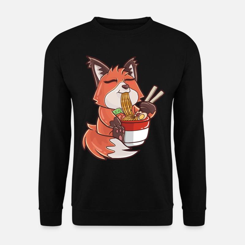 Ramen kawaii fox - Unisex Sweatshirt - black