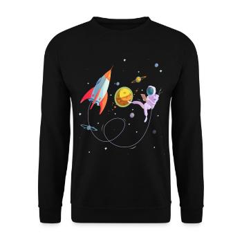 Rocket space astronaut space travel - Unisex Sweatshirt - black - Front - Alina (178cm) & Michal (187cm)