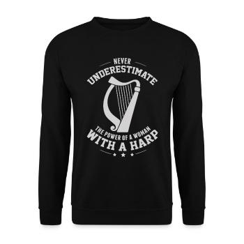 Harfe Konzert Orchester Harfenspieler - Unisex Pullover - Schwarz - Vorne - Alina (178cm) & Michal (187cm)