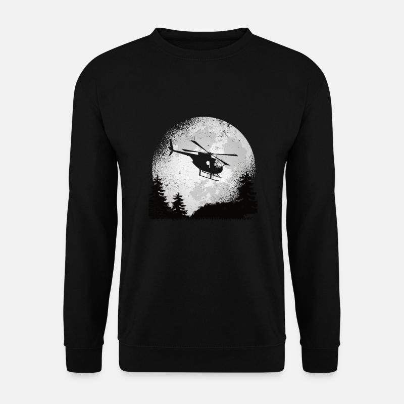 Hélicoptère hélicoptère cadeau pilote volant - Sweat-shirt Unisexe - noir