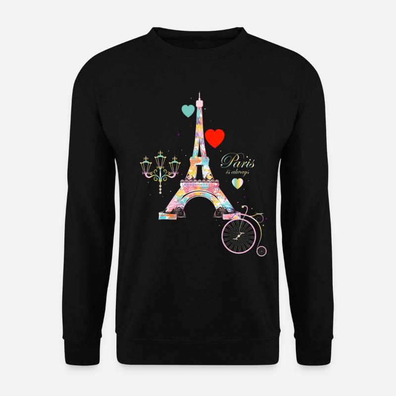 Ich liebe Paris Eiffelturm Franzosen - Unisex Pullover - Schwarz