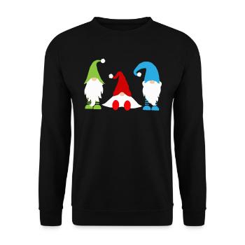 Imp gnome colorful holidays - Unisex Sweatshirt - black - Front - Alina (178cm) & Michal (187cm)