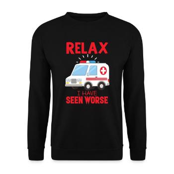 Ambulance saying paramedic emergency - Unisex Sweatshirt - black - Front - Alina (178cm) & Michal (187cm)