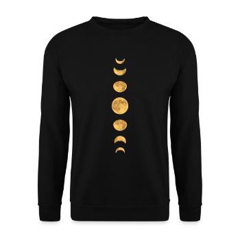 Moon phases astrology yellow moon - Unisex Sweatshirt - black - Front - Alina (178cm) & Michal (187cm)