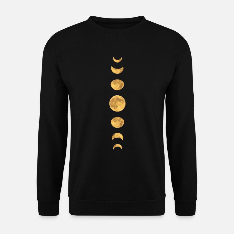 Mondphasen Astrologie gelber Mond - Unisex Pullover - Schwarz