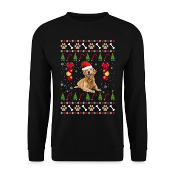 Idée cadeau de chandail de chien de Noël laid - Sweat-shirt Unisexe - noir - Devant - Alina (178cm) & Michal (187cm)