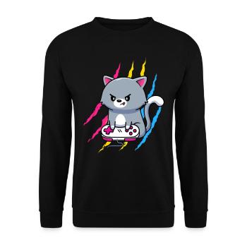 Pansexuel Gaymer Geek Pride LGBT Amoureux des jeux vidéo - Sweat-shirt Unisexe - noir - Devant - Alina (178cm) & Michal (187cm)