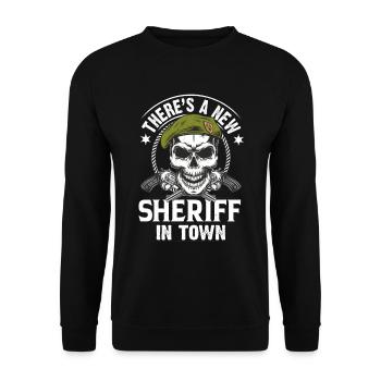 Sheriff town revolver pistol brand - Unisex Sweatshirt - black - Front - Alina (178cm) & Michal (187cm)