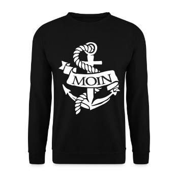 Moin Hafen Anker Kiel Meer Möwen - Unisex Pullover - Schwarz - Vorne - Alina (178cm) & Michal (187cm)