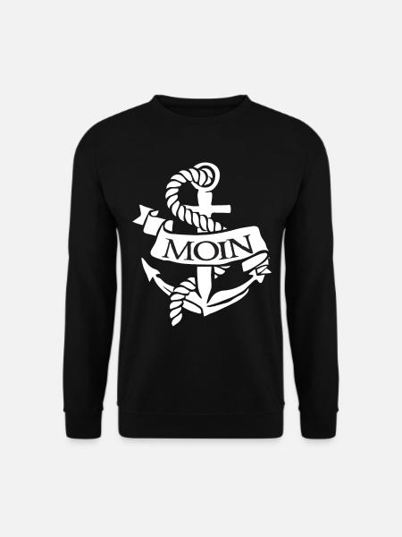 Moin Hafen Anker Kiel Meer Möwen - Unisex Pullover - Schwarz