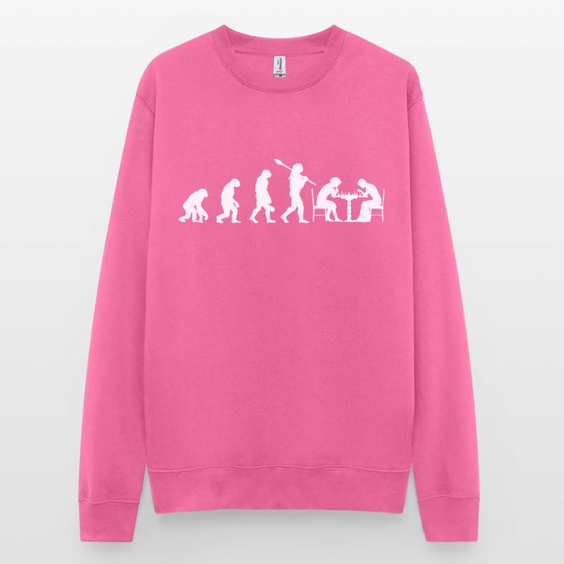 Chess master king queen evolution Unisex Sweatshirt