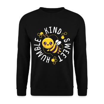 Bee Kind Shirt Women Kindness Be Kind Be Sweet Be - Unisex Sweatshirt - black - Front - Alina (178cm) & Michal (187cm)