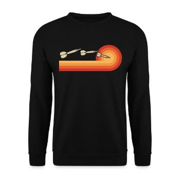 Retro Dart Board Shirt Dart Player Gifts Throwing - Unisex Sweatshirt - black - Front - Alina (178cm) & Michal (187cm)