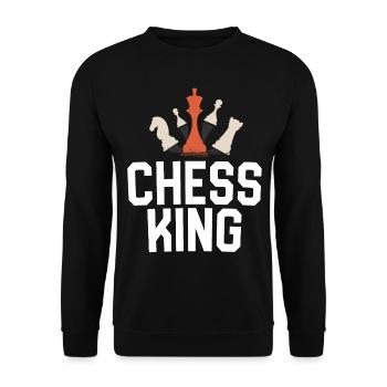 Chess King Shirt Geschenk für ihn King & Queen Chess - Unisex Pullover - Schwarz - Vorne - Alina (178cm) & Michal (187cm)