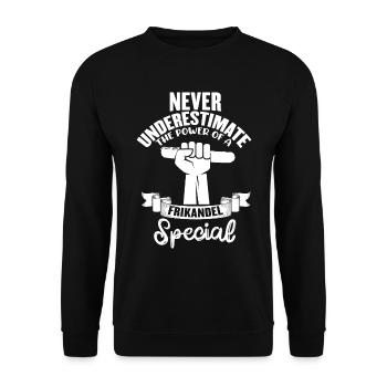 Frikandel Brot Holland Fast Food Frikadelle - Unisex Pullover - Schwarz - Vorne - Alina (178cm) & Michal (187cm)