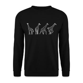 Giraffe gift idea Giraffes zoo keeper Africa - Unisex Sweatshirt - black - Front - Alina (178cm) & Michal (187cm)