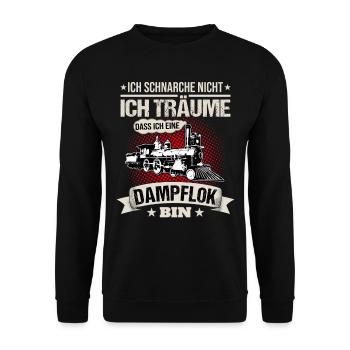 Dampflok Ich Schnarche Nicht Eisenbahner Geschenk - Unisex Pullover - Schwarz - Vorne - Alina (178cm) & Michal (187cm)