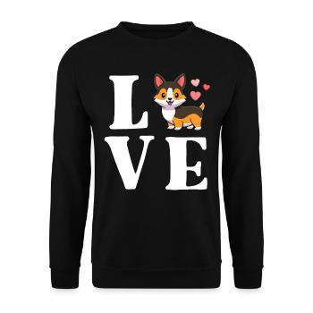 I Love My Corgi Tricolor Corgi Shirt Women Gift - Unisex Sweatshirt - black - Front - Alina (178cm) & Michal (187cm)