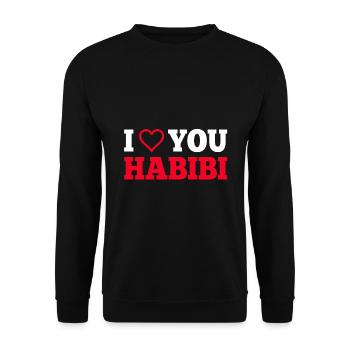 Habibi love cadeau arabe chérie - Sweat-shirt Unisexe - noir - Devant - Alina (178cm) & Michal (187cm)