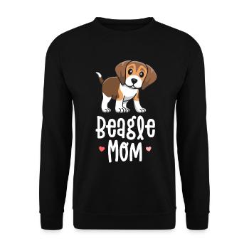 Beagle Maman Chien Mama Chemises Pour Femmes Cadeau Pour - Sweat-shirt Unisexe - noir - Devant - Alina (178cm) & Michal (187cm)